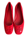 Tory Burch Shoe Size 9.5 Red Suede Logo Flat Square Toe Shoes Red / 9.5