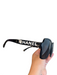 Chanel Black Acetate White Lettering Square Gray lenses Sunglasses Black