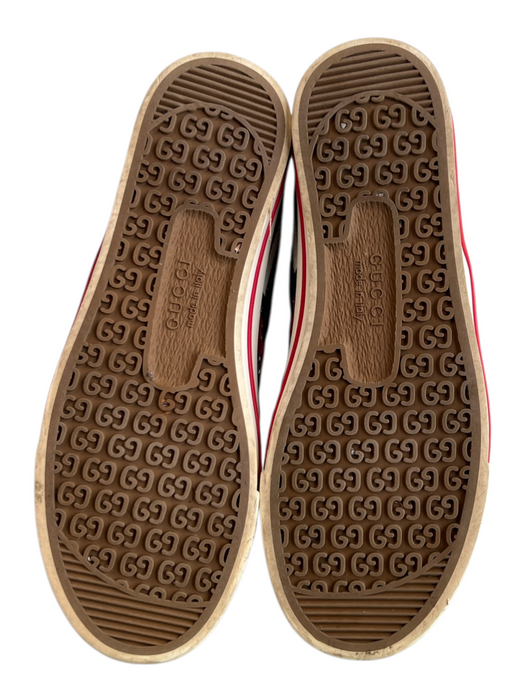 Gucci Shoe Size 39 Blue, Red & White Canvas Low Top Lace Up Monogram Shoes Blue, Red & White / 39