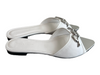 Rebecca Minkoff Shoe Size 10 White & Silver Wax Calfskin Flat Mule Shoes White & Silver / 10