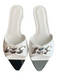 Rebecca Minkoff Shoe Size 10 White & Silver Wax Calfskin Flat Mule Shoes White & Silver / 10