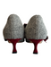 Manolo Blahnik Shoe Size 39.5 Gray & Burgundy Tweed Velvet Bow Pointed Toe Shoes Gray & Burgundy / 39.5