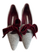 Manolo Blahnik Shoe Size 39.5 Gray & Burgundy Tweed Velvet Bow Pointed Toe Shoes Gray & Burgundy / 39.5