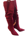Jessica Simpson Shoe Size 10 Cranberry Faux Suede High Heel Ruched Boots Cranberry / 10