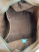 J Crew Brown Leather Contrast Stitch 2 handles Shoulder Strap Top Zip Bag Brown / XL