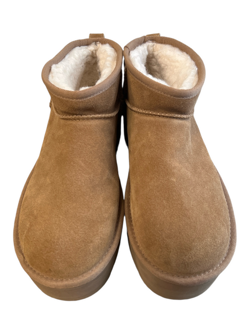 Ugg Shoe Size 9 Light Brown Suede Fleece Lined Platform Ankle High Booties Light Brown / 9