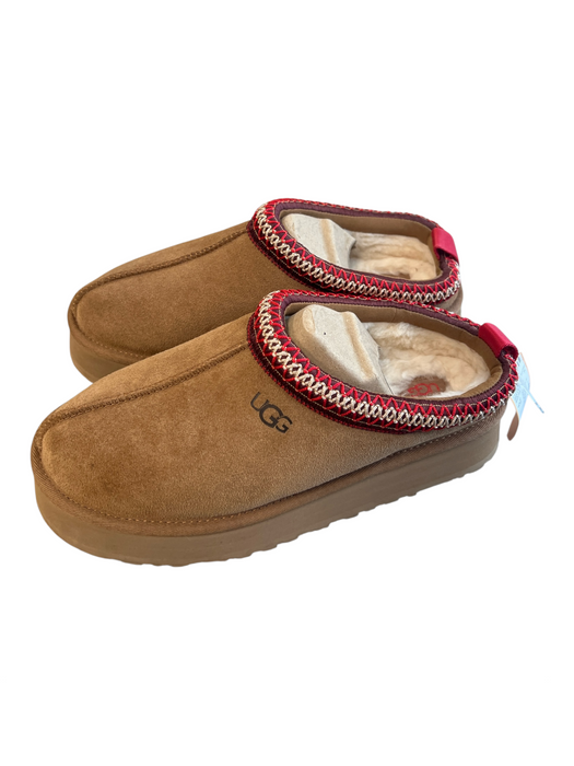 Ugg Shoe Size 9 Light Brown Suede Fleece Lined Orange Trim Low Back Booties Light Brown / 9