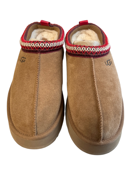 Ugg Shoe Size 9 Light Brown Suede Fleece Lined Orange Trim Low Back Booties Light Brown / 9