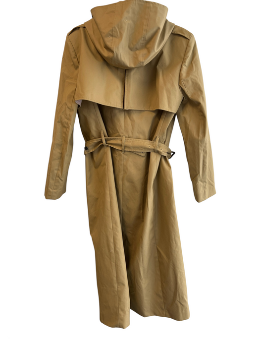 J Crew Mustard Cotton Double Breast Belt Attachable Hood Ankle Length Trenchcoat Mustard / 4