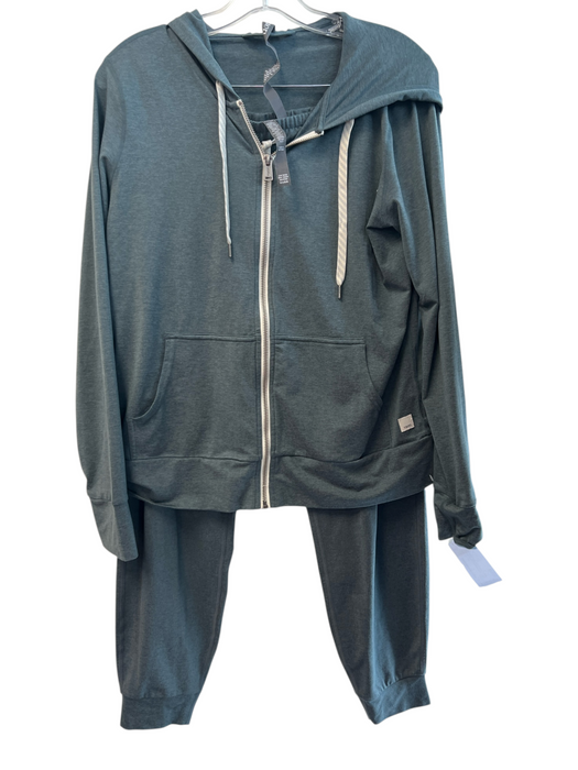 Vuori Size S Green Polyester Blend Front Zip Hoodie Jogger Athletic Set Green / S