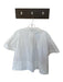 Proenza Schouler Size 10 White Cotton Pleats Button Neck Short Sleeve Top White / 10