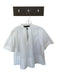 Proenza Schouler Size 10 White Cotton Pleats Button Neck Short Sleeve Top White / 10