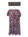 Lekha Size L Maroon & White Button Up Floral Short Sleeve Dress Maroon & White / L