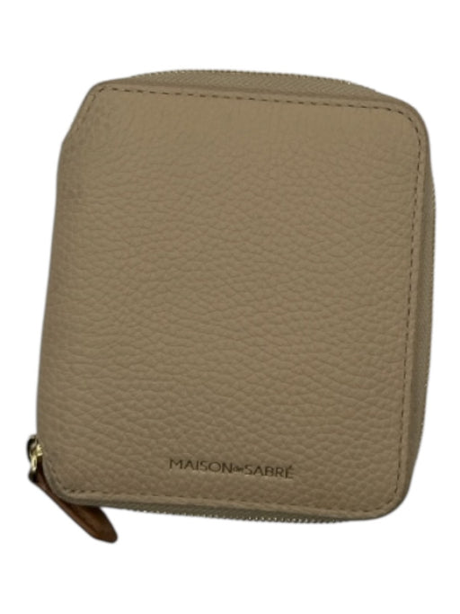 Maison de Sabre Beige & Brown Square Zip Card holder Wallets Beige & Brown