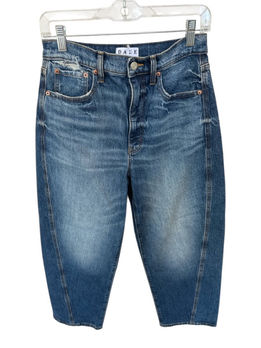 DAZE Size 26 Dark Wash Cotton High Waist Barrel Leg Jeans Dark Wash / 26