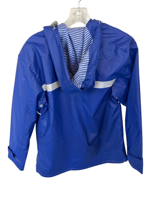 Charles River Blue Nylon Hood Full ZIp Athletic Raincoat Blue / XS