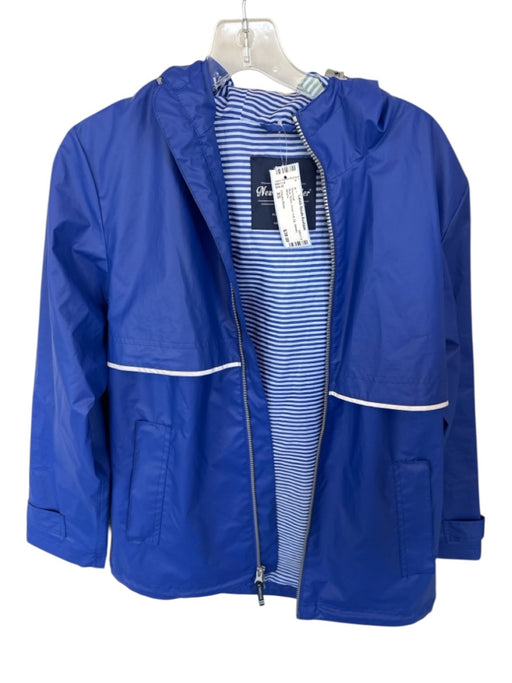 Charles River Blue Nylon Hood Full ZIp Athletic Raincoat Blue / XS