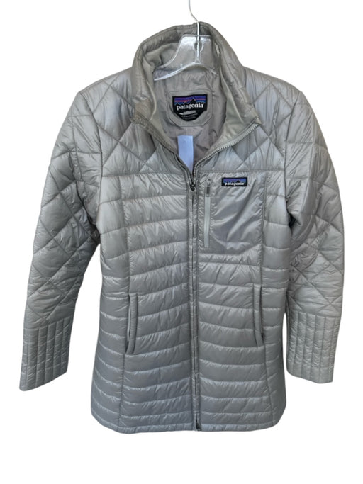 Patagonia Size S Gray Recycled Nylon Quilted Full ZIp Full length Athletic Coat Gray / S