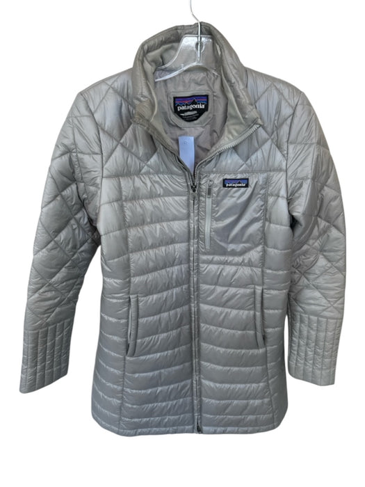 Patagonia Size S Gray Recycled Nylon Quilted Full ZIp Full length Athletic Coat Gray / S