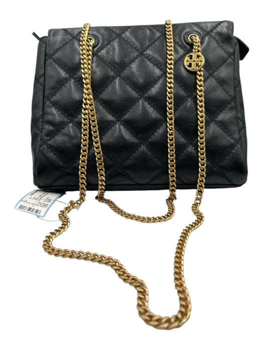 Tory Burch Black Leather Quilted Chain Strap shoulder bag Bag Black / S/M