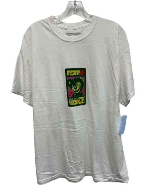 Astroworld Size L White & Multi Cotton Graphic Men's Short Sleeve White & Multi / L