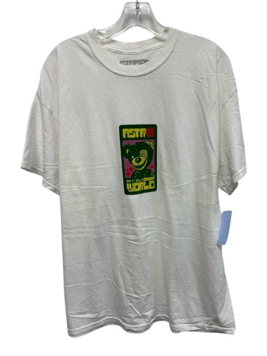 Astroworld Size L White & Multi Cotton Graphic Men's Short Sleeve White & Multi / L
