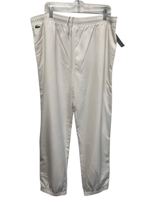 Lacoste Size 4XL White Synthetic Solid Athletic Jogger Men's Pants White / 4XL