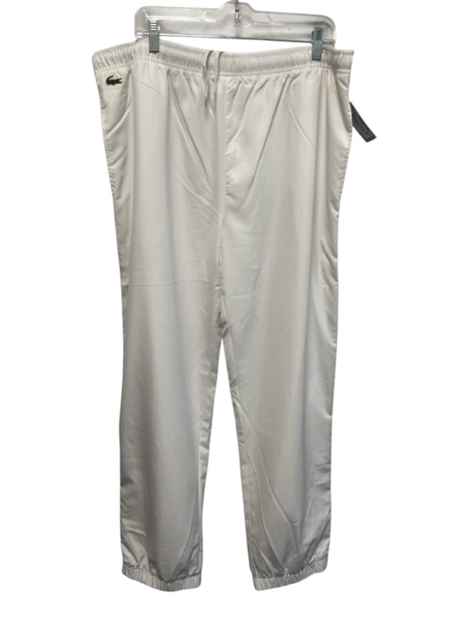 Lacoste Size 4XL White Synthetic Solid Athletic Jogger Men's Pants White / 4XL