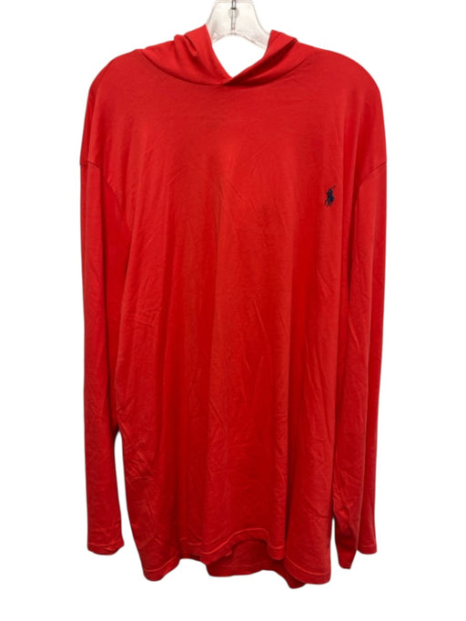 Polo Size XLT Red Cotton Solid Hoodie Men's Long Sleeve Shirt Red / XLT