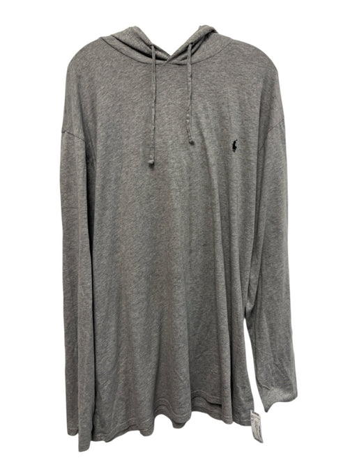 Polo Size XLT Gray Cotton Heathered Hoodie Men's Long Sleeve Shirt Gray / XLT