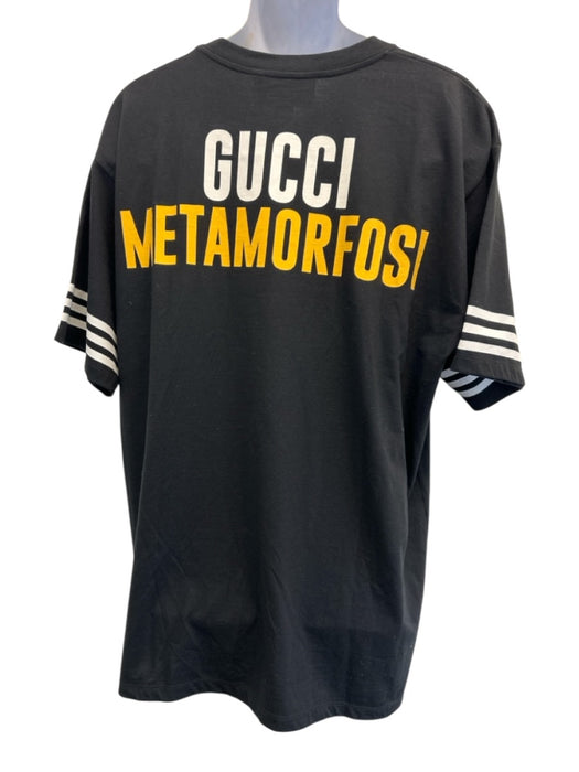 Adidas x Gucci NWT Size XXL Black Cotton logo T shirt Crew Men's Short Sleeve Black / XXL