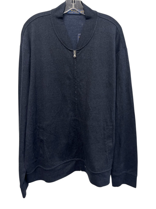 Polo NWT Size XXL Navy Blue Cotton Herringbone Bomber Zip Up Men's Jacket Navy Blue / XXL