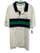 Lacoste NWT Size 43L White & Navy Cotton Blend Striped Polo Men's Short Sleeve White & Navy / 43L