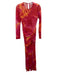 yllw Size XS Pink, Orange, Yellow Polyester Long Sleeve Sheer Gathered Dress Pink, Orange, Yellow / XS