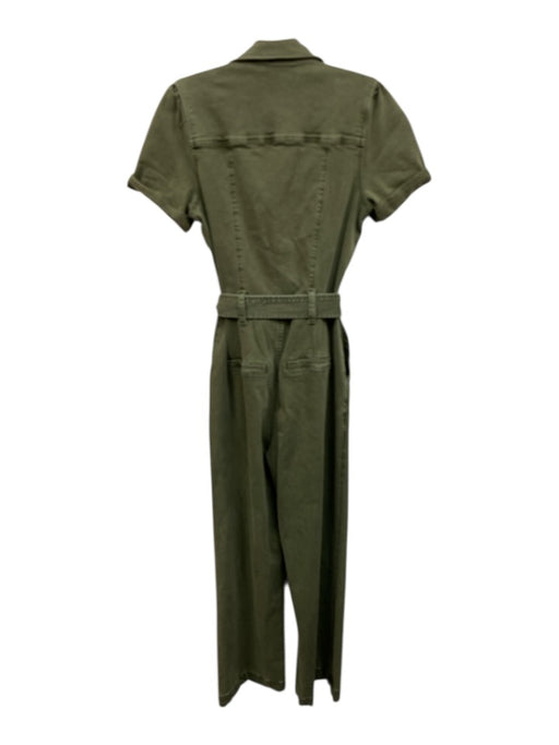 Paige Size 2 Green Cotton & Rayon Tie Belt Jumpsuit Green / 2