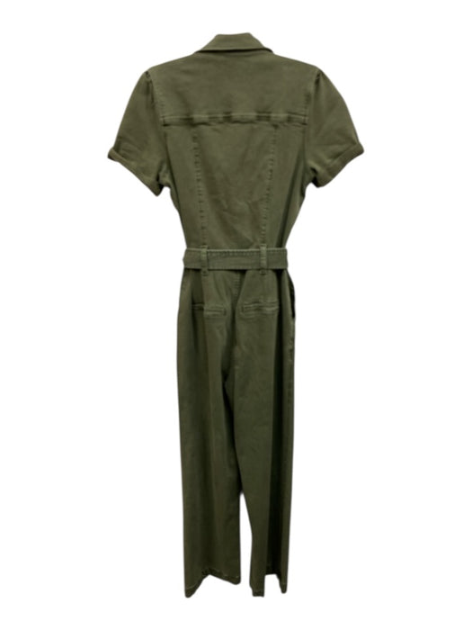 Paige Size 2 Green Cotton & Rayon Tie Belt Jumpsuit Green / 2
