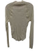 Free People Size XL White Cotton Long Sleeve Lace Detail Ribbed Mock Turtle Top White / XL