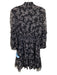 Likely Size 6 Black & White Polyester Long Balloon Sleeve Abstract Floral Dress Black & White / 6
