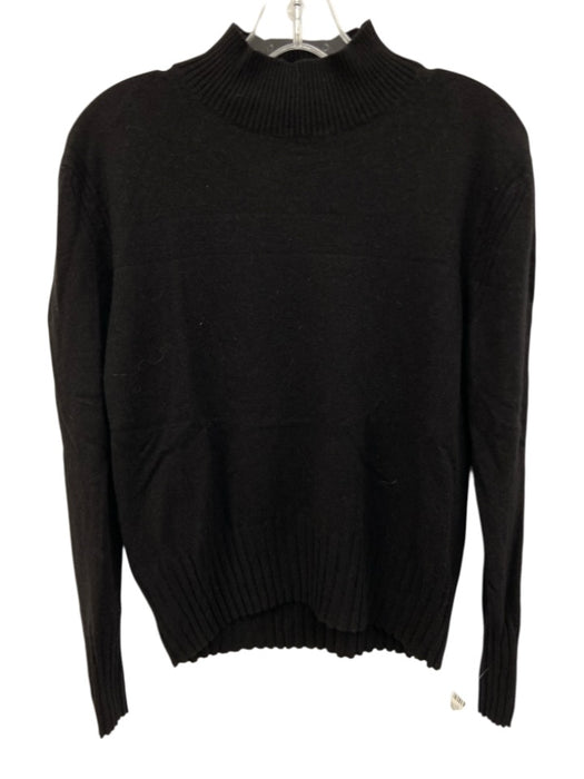 J Crew Size S Black Cashmere Long Sleeve Ribbed Detail Turtle Neck Sweater Black / S
