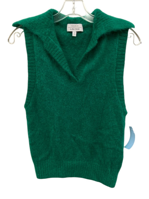 & Other Stories Size S Green Wool & Mohair Sleeveless V Neck Vest Sweater Green / S