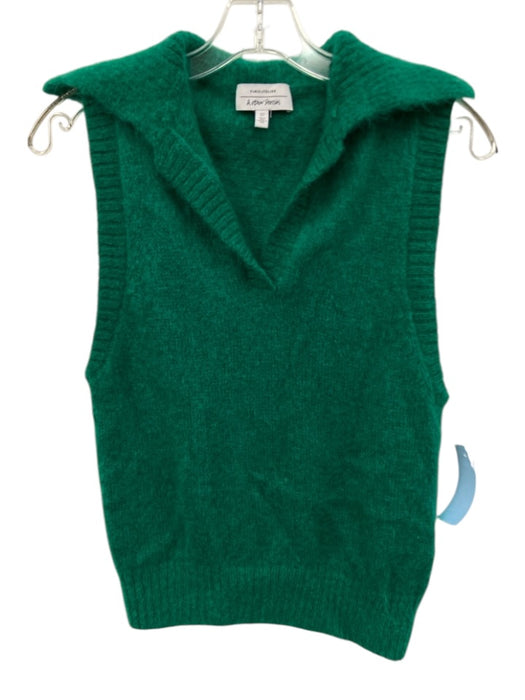& Other Stories Size S Green Wool & Mohair Sleeveless V Neck Vest Sweater Green / S
