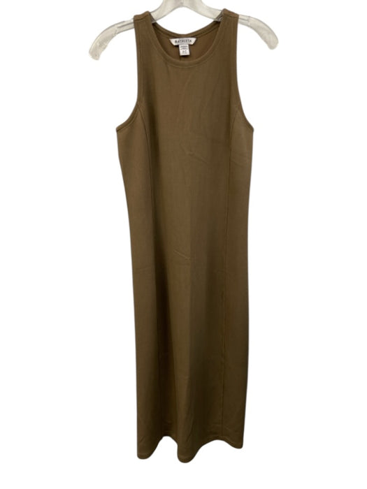 Athleta Size S Brown Polyester Blend Sleeveless Ribbed Midi Tank Dress Dress Brown / S