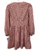 J Crew Size 0 Pink, Purple, Orange Cotton Long Sleeve Floral Bow Detail Dress Pink, Purple, Orange / 0