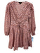 J Crew Size 0 Pink, Purple, Orange Cotton Long Sleeve Floral Bow Detail Dress Pink, Purple, Orange / 0