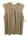 NSF Size S Beige Linen Sleeveless Heathered Half Button Top Beige / S