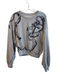 Maeve Size S Grey Cotton Crew Neck Long Sleeve Cropped Nautical Top Grey / S