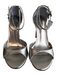 Schutz Shoe Size 8.5 Silver Leather open toe Ankle Strap High Heel Shoes Silver / 8.5