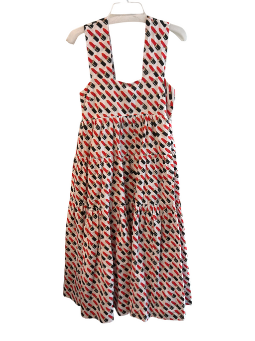 Anthropologie Size S White multi Cotton Lipstick Square Neck Sleeveless Dress White multi / S