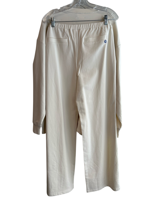 The Upside Size S Cream Cotton Blend Elastic Waist embroider neck Pant Set Cream / S