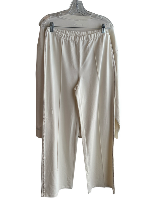 The Upside Size S Cream Cotton Blend Elastic Waist embroider neck Pant Set Cream / S